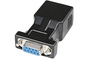 DTech Adaptateur série DB9 vers RJ45 RS232 femelle vers RJ45 femelle convertisseur Ethernet compatible avec les appareils standard 9 broches RS232