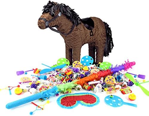 Childrens Horse Piñata Birthday Party Kit - Sweets Favours Blindfold & Buster