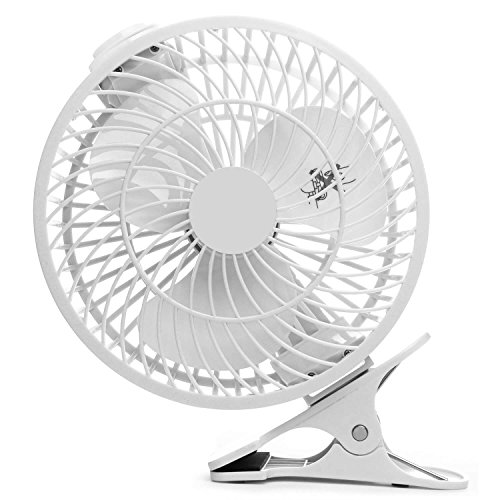 AMEI USB Clip-on Quiet Fan 7-inch 360 Degree Infinitely Variable Speeds Desk Fan (White)