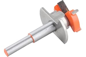 ESTINK Drewniana Prowadnica Zawiasu, Zestaw do Wiercenia Zawiasów, 1x Zawias, 1 X Klucz Sześciokątny, 1 X Pozycjoner, 35mm Wyszukiwarka Otworów na Zawiasy, Otwieracz Otworów na Zawiasy