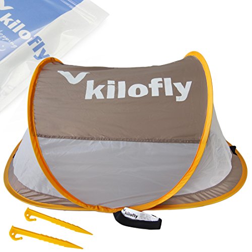kilofly Flat Top Instant Pop Up Portable UPF 35+ Travel Baby Beach Tent + 2 Pegs