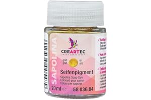 Artidee CREARTEC Seifenfarbenpigmente - in edler metallischer Optik - zum Herstellen von individuellen Seifenkreationen - 20ml - Made in Germany (Gold)