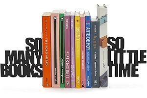 Balvi - So Many! fermalibri decorativo in metallo di colore nero. Design originale. Set di due pezzi.