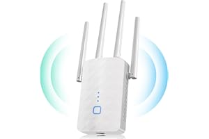 MEETOWN Wlan Verstärker, 1200Mbit/s Wlan Repeater, 5G & 2.4G Dualband Ultraxtender WiFi Verstärker mit LAN anschluss, WPS, Kompatibel mit 99% Standard-WiFi Routern, Deckt bis zu 9200Sq.ft und 35 Geräte ab