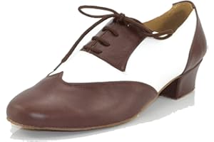 LITNERMIA Mens Lace-up Leather Latin Chacha Tango Jazz Rumba Ballroom Modern Dance Shoes