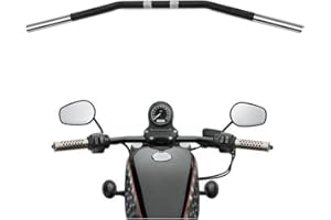 Alpha Rider 1'' Drag Style Steel Handlebars Drag Bar Dimpled for Harley Davidson Sportster 883 1200 Nightster 07-later XL 1 inch