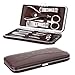 12pcs Manicure Pedicure Set Nail Scissors Nail Clippers Kit with Leather Case Brown