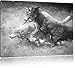 Produktbild Tobendes Wolfsrudel Kohle Zeichnung Effekt, Format: 80x60 auf Leinwand, XXL riesige Bilder fertig gerahmt mit Keilrahmen, Kunstdruck auf Wandbild mit Rahmen, günstiger als Gemälde oder Ölbild, kein Poster oder Plakat