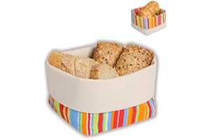 slowroom Sonnig Cestino per Il Pane, Cotone, Soleggiato, 12.5 x 12.5 x 10 cm