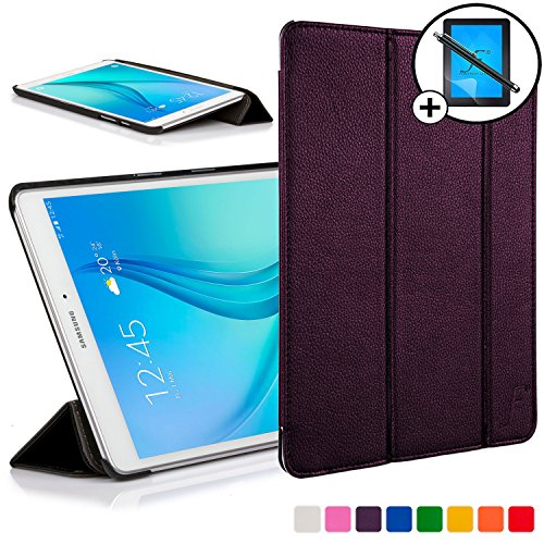 Forefront Cases® Neue Leder Hülle / Tasche / Case / Cover für Samsung Galaxy Tab A 9.7 SM-T550 (Mai 2015) - Rundum-Geräteschutz und intelligente Auto-Sleep-Wake-Funktion mit 3-JAHRES-GARANTIE VON FOREFRONT CASES - inkl. Eingabestift und Displayschutz