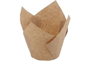 GREENBOX Pirottini di carta cacao, 8 cm, Ø 5 cm, accessori per caramelle, tulipani, cupcake, carta marrone, mini panettoni, carta da forno resistente al calore, 267 pezzi
