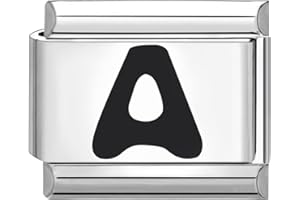 papasgix Italian Charms Module Buchstaben A-Z für 9mm Italian Charm Bracelet DIY Italian Style Charms für Damen Abnehmbar Italienisches Charm Armband Zubehör Mädchen Junge Geschenk