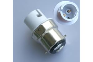 CAWHUI 2 Pcs B22 to B15 / BA15D / B15D Halogen or LED Bulb Adapter Lamp Socket Light Bulbs
