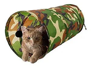 Sage Square 20-inch Portable Sleeping Bag Cum Exercise Tunnel with Dangling Ball for Healthy Pet