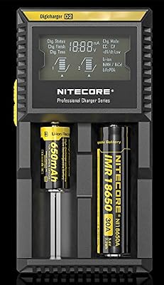 Nitecore 2 Accus Chargeur Noir