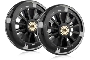 WDKXCN Ruedas Patinete, 2 Piezas 120mm Ruedas de Scooter con Luz LED, Accesorios Patinete con ABEC-7 para Unisex Adulto, para Todo Tipo de Acrobáticos Scooter (Negro)