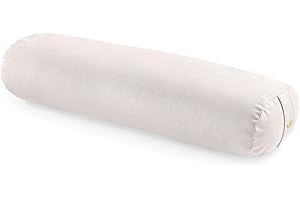 LOTUSCRAFTS Bolster de yoga pour Yin Yoga, rouleau, housse lavable en coton bio, coussin avec rembourrage en kapok, rouleau pilates, coussin de medidation