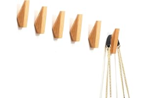 LONANGG Coat Hook Wood Hook (6 PCE) Wood Hanger Clothes Hook hat Hook Wood Products Wall Hook Decoration Hook Ornament Water Chestnut Hooks