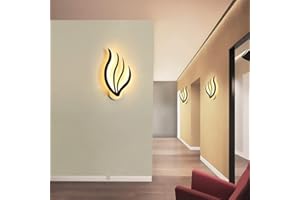 LANEKD Applique LED Chambre Applique Murale Moderne Fleur Moderne Lampe Couloir Blanc/Noir Applique Pour Salle de Bain Lampe Salon Cage d'escalier Balcon éclairage Mural Blanc Chaud 3000K Luminaire