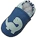 Carozoo Dinosaur Blue Soft Sole Leather Baby/Toddler/Kids Shoes 12-18M