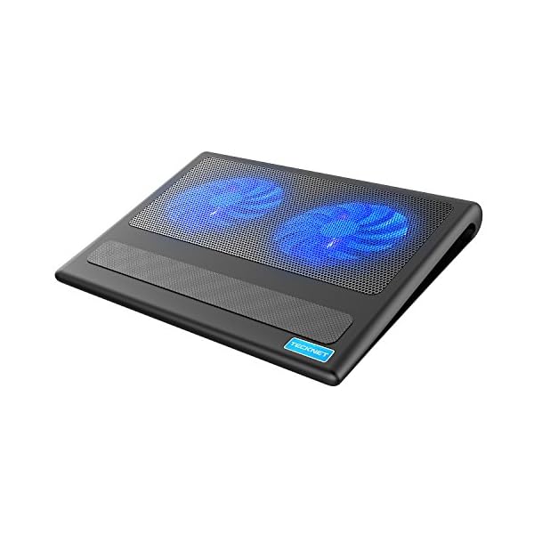 TECKNET Laptop Cooling Pad, 12"-16" Laptop Cooler with 2 Ultra Quiet Fans, Gaming Cooling Pad Stand, Adjustable Fans Speed, Ergonomic Comfort Gaming Notebook Laptop Cooling Tray
