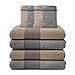 Produktbild Liness-Stripes 8 tlg Handtuch-Set 4 Handtücher 50x100 cm 4 Waschhandschuhe Waschlappen 16x21 cm 100% Baumwolle hell-grau beige-creme