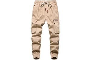 Lengender Pantalon Cargo Garçon - Jogging Slim Enfant - Pantalon Taille Élastiquée