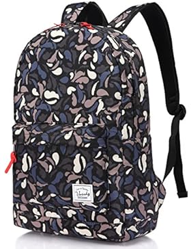 Schulrucksack, Vaschy Unisex Classic Racksack Leichtgewicht Rucksack Vintage Wasserresistent Rucksack Schultaschen...