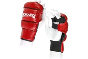 Itaki Guanti Paranocche, Ecopelle, per Ju Jitsu, Karate, Arti Marziali, Colori: Blu o Rosso