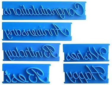 SHENCHI 6Pcs Blessing Letter Cake Decorating Fondant Icing Cutter Mold Sugarcraft Tools