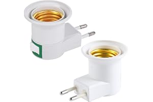 Okaywork Douille - Adaptateur de douille E27, Support Ampoule LED, Base de LED Douille de lampe, Conversion en prise de courant et prise E27. (avec Interrupteur)