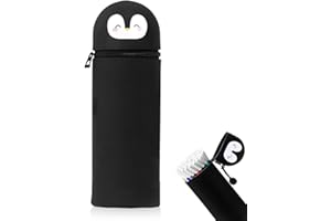 ZORTVUL - Kawaii Étui École 2 en 1 en Silicone Souple, Porte-Stylos De Table, Fermeture À Glissière, Crayons Crayons Stylos, H 18.5 Cm(Pingouin)