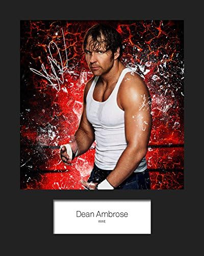 DEAN AMBROSE WWE Signed Mounted Photo 10 x 8 Print