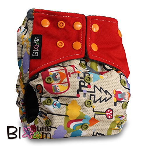 LittleBloom, Reusable Pocket Real Cloth Nappy Washable Diaper BAMBOO CHARCOAL, Pattern 21, Without Insert, (see "Special Offers and Product Promotions" for Special Offers Detail)