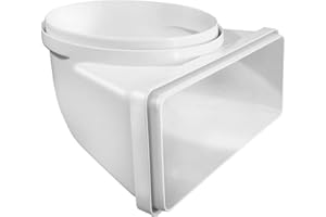 LA VENTILAZIONE La Ventiation CGV229B pionowa krzywa rury okrągłej Ø 150 mm do prostokątnej 220 x 90 mm z tworzywa ABS kolor biały