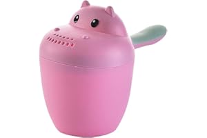 Hippopotamus, bicchiere per lavare i capelli, per bambini, con motivo a cascata, per bambini, per la casa e i viaggi, 19 x 15 x 7 cm