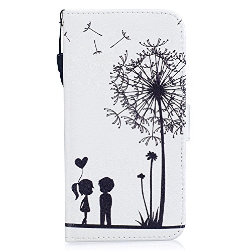 Wiko Lenny 3 Funda  ocketcase   Flip Libro de PU Cuero Leather Protectora Case Cover con Cierre Magn  tico Funci  n de Soporte Billetera Tapa Carcasa para WIKO LENNY 3 - Diente de le  n Amor