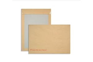TGL PACKAGING 50x C4 / A4 Manilla Hard Board Back Envelopes - 324x229 mm - Cardboard Backed Please Do Not Bend Envelope with Peel & Seal Strip - Perfect for Mailing, Posting & Storing Important Documents