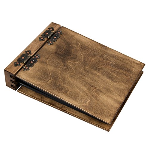 Dickes 75 Blatt Fotoalbum schwarze Kartonseiten 150 Seiten Holz in seiner Ursprünglichkeit