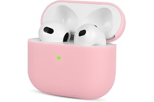 Kompatibel mit AirPods 3 Generation Hülle 2021, Mocarheri Ultra-dünnes, Silikon Stoßfeste Weiches Schutzhülle für AirPods 3, Voller Schutz für AirPods 3 Case Cover, Front-LED Sichtbar, Rosa