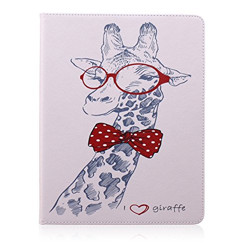 iPad 2 iPad 3 iPad 4 Hülle, Deenor Bunt Painting und Stilvoll Brieftasche Tasche PU Leder Flip Protective Stand Tasche Schutzhülle Hülle für Apple iPad 2 iPad 3 iPad 4 Generation.[Giraffe] - 2
