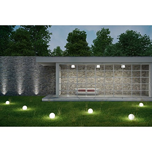 Gartenlampe LED Solar Kugel bis zu 8h Leuchtdauer mit Erdspieß & Dämmerungsfunktion Solarlampe (Weiß 30cm 4er) - 3