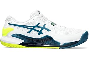 ASICS Resolution 9 Uomo Uomo Scarpe da Tennis Bianco Turchese