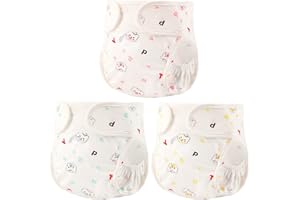 ACMEDE Couches Lavables Bébé, Lot de 3 Couches Lavable de Poche Ajustables pour Bébé Naissance Fille et Garçon 0-3-9-18-24 Mois Couches Réutilisables Lavable pour Bébé