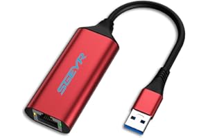 SGEYR Adattatore USB a Ethernet RJ45, USB C LAN per MacBook, Rosso