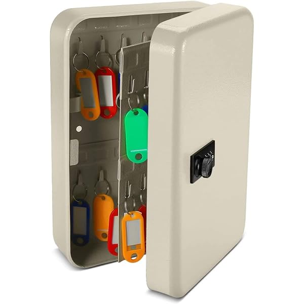 4-Digit Combination Key Lock Box - Wall Mount, Removable Shackle, Outdoor Key Safe