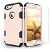 Produktbild Girlyard Tough Armor Hülle für iPhone 6S Hybrid 3 in 1 Vorne und Hinten Bumper Schutz, Weich Silikon mit Hart PC Full Cover High Impact Defender Anti-Kratzer Stoßfest für Apple iPhone 6/ iPhone 6S (4,7 Zoll) - Gold + Schwarz