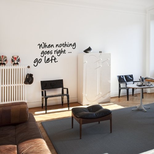 Wandkings Wandtattoo „When nothing goes right … go left.“ 50 x 28 cm orange – erhältlich in 33 Farben - 2