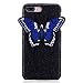 Produktbild iPhone 7 Plus Hülle, Chreey Kreativ [Stickerei Schmetterling] Glitzer Pailletten Hardcase Schutzhülle Nationaler Stil Handyhülle [Schwarz]