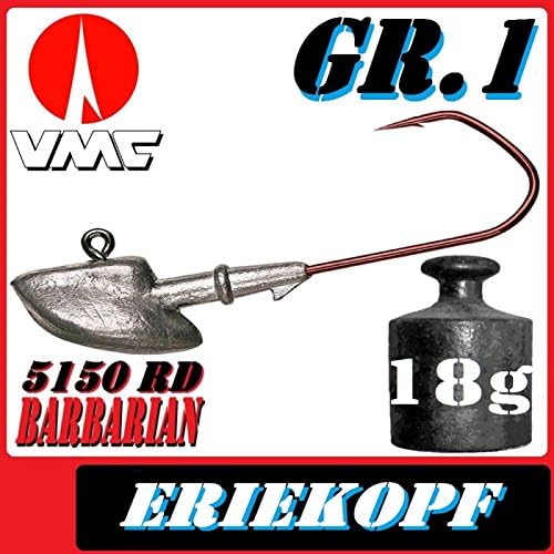 VMC Jig Head Hooks Jig Head Erie Head Size 1 17g Jig Hooks Set of 5 Kopyto Keitech King Shad Berkley